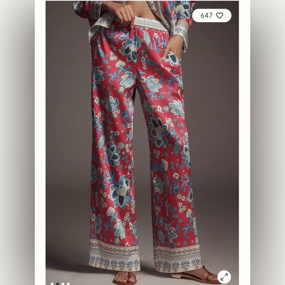 Anthropologie-Maeve Printed Pull-On Pants - Picture 2 of 11